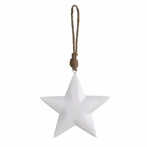 Enamel Nursery Decor WHITE STAR Ornament